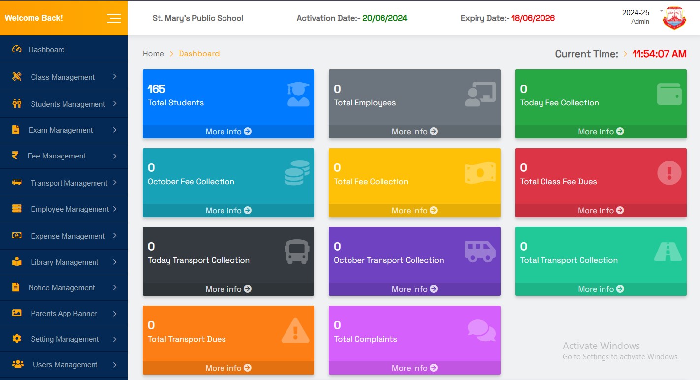 School ERP Dashboard and Analytics by Kodexive Technologies Pvt. Ltd.