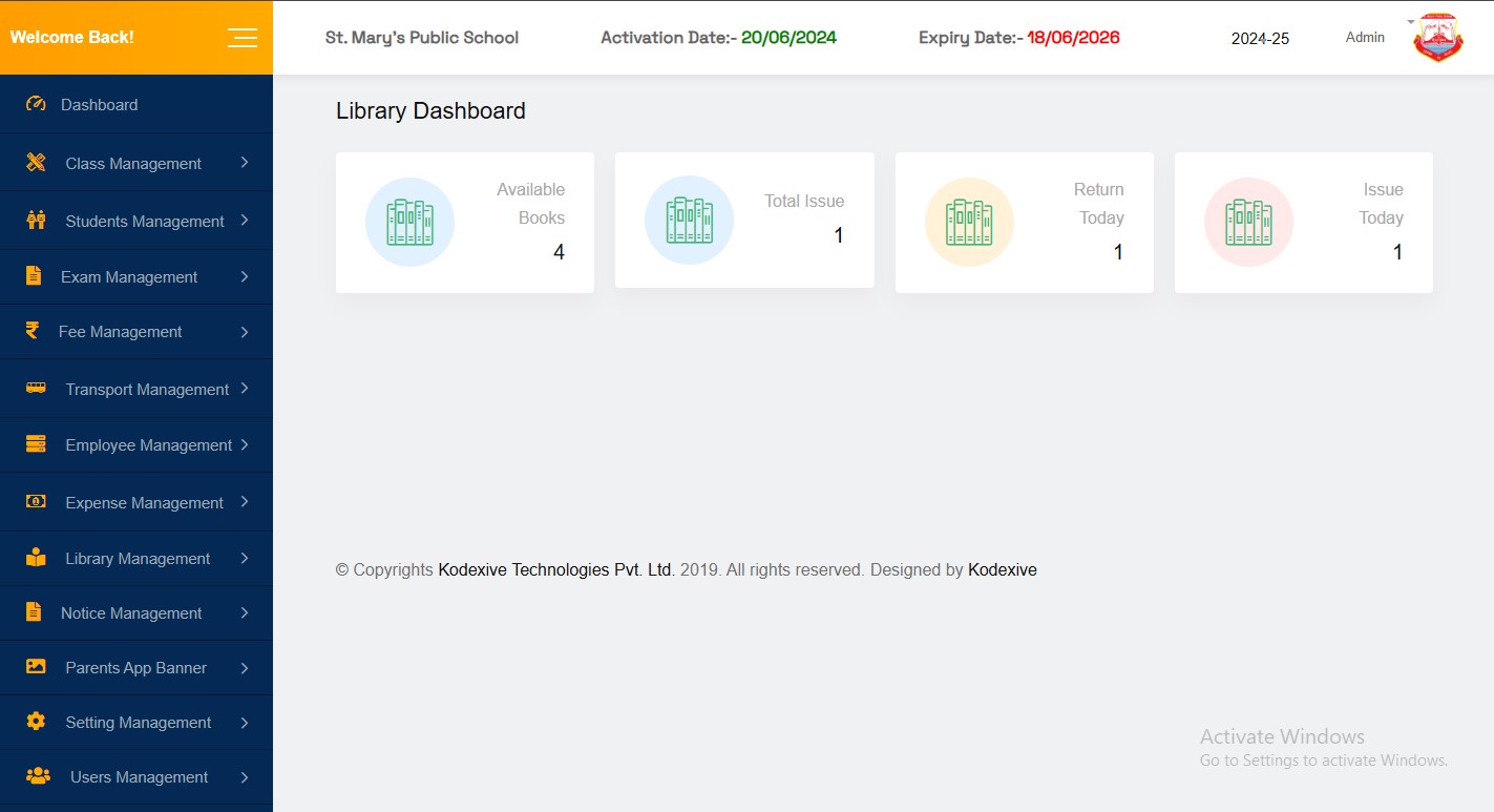 Library Management System by Kodexive Technologies Pvt. Ltd.